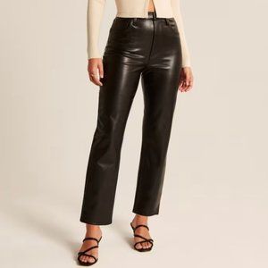 Abercrombie Curve Love Vegan Leather Ankle Straight Ultra High Rise Pants - 29/8